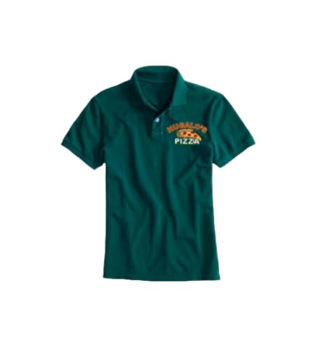 Hugalo's Pizza Logo Polo Shirt, Dark Green Ricky Bobby (US, Alpha